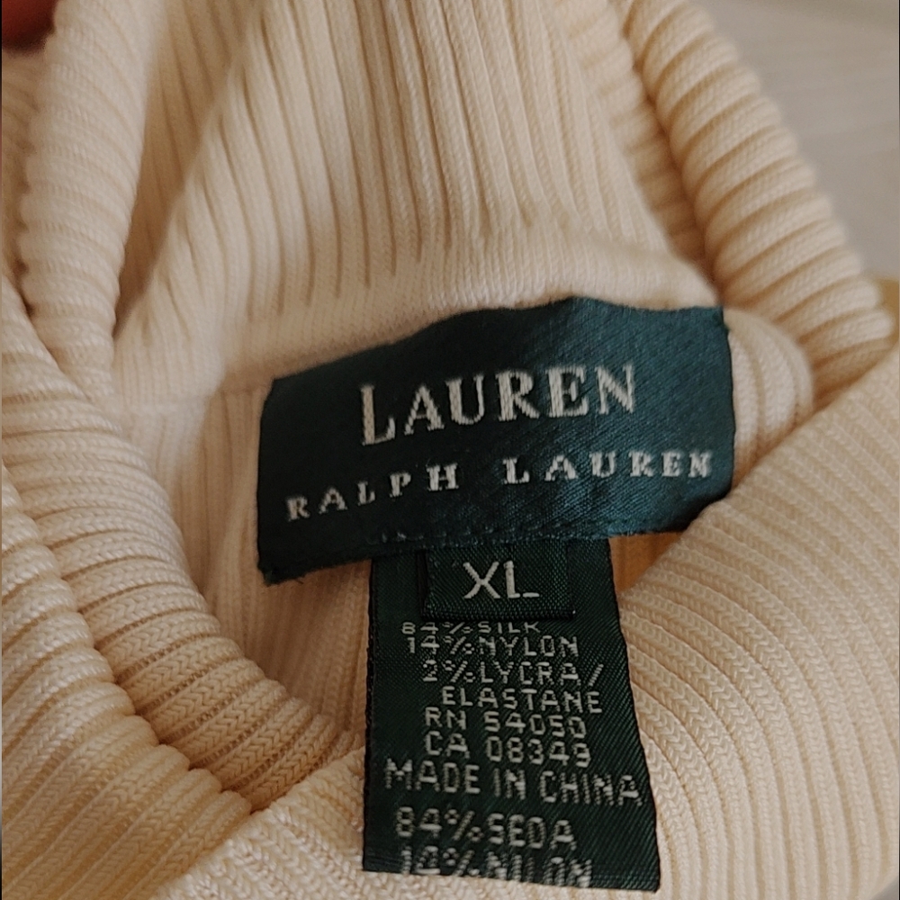 Lauren Ralph Lauren Beige Turtleneck Sweater - Picture 2 of 5
